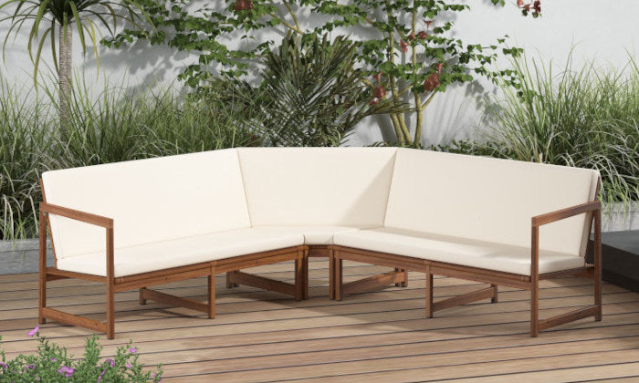 3-teilig - Eckbank Polster mit Rückenlehne - Outdoor