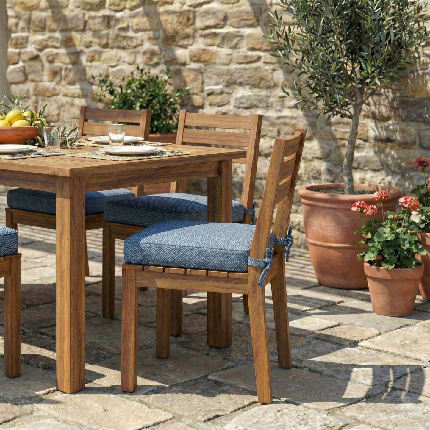 Sitzkissen outdoor nach Mass | Blau Olefin Stoff